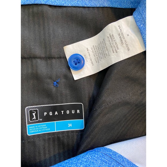 PGA Tour Men's Blue Golf Shorts - Size 34, Flat Front Chino Style MS15 - Picture 6 of 7